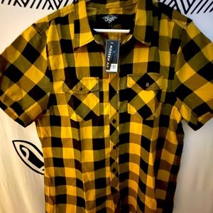 Yellow Flannel Shirt-Sleeve Tee